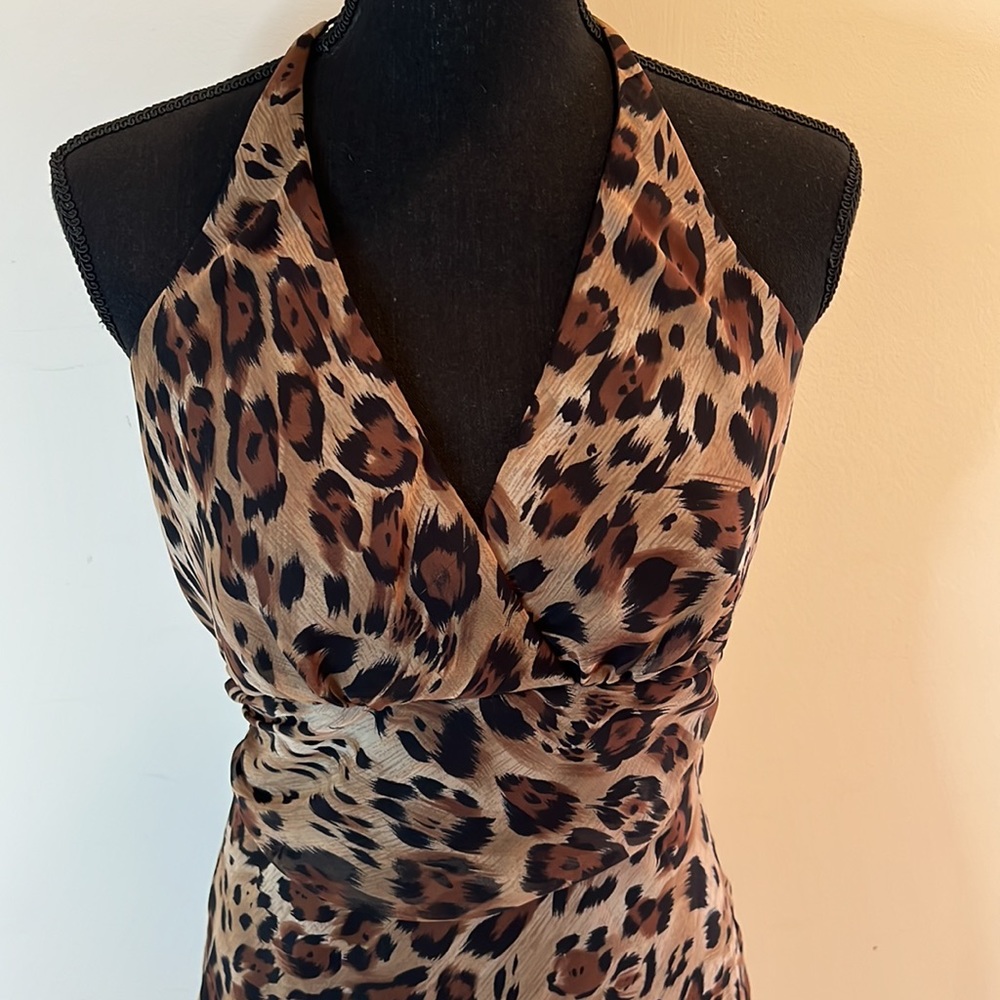 ❤️ Rabbit Rabbit Rabbit Halter Leopard Dress - Picture 2 of 7